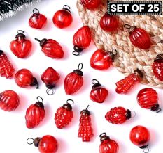 Red Tiny Christmas Ornaments 